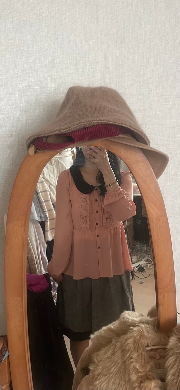 모리걸 빈티지 피치핑크 레이스 블라우스 set💗🖤 상품이미지7