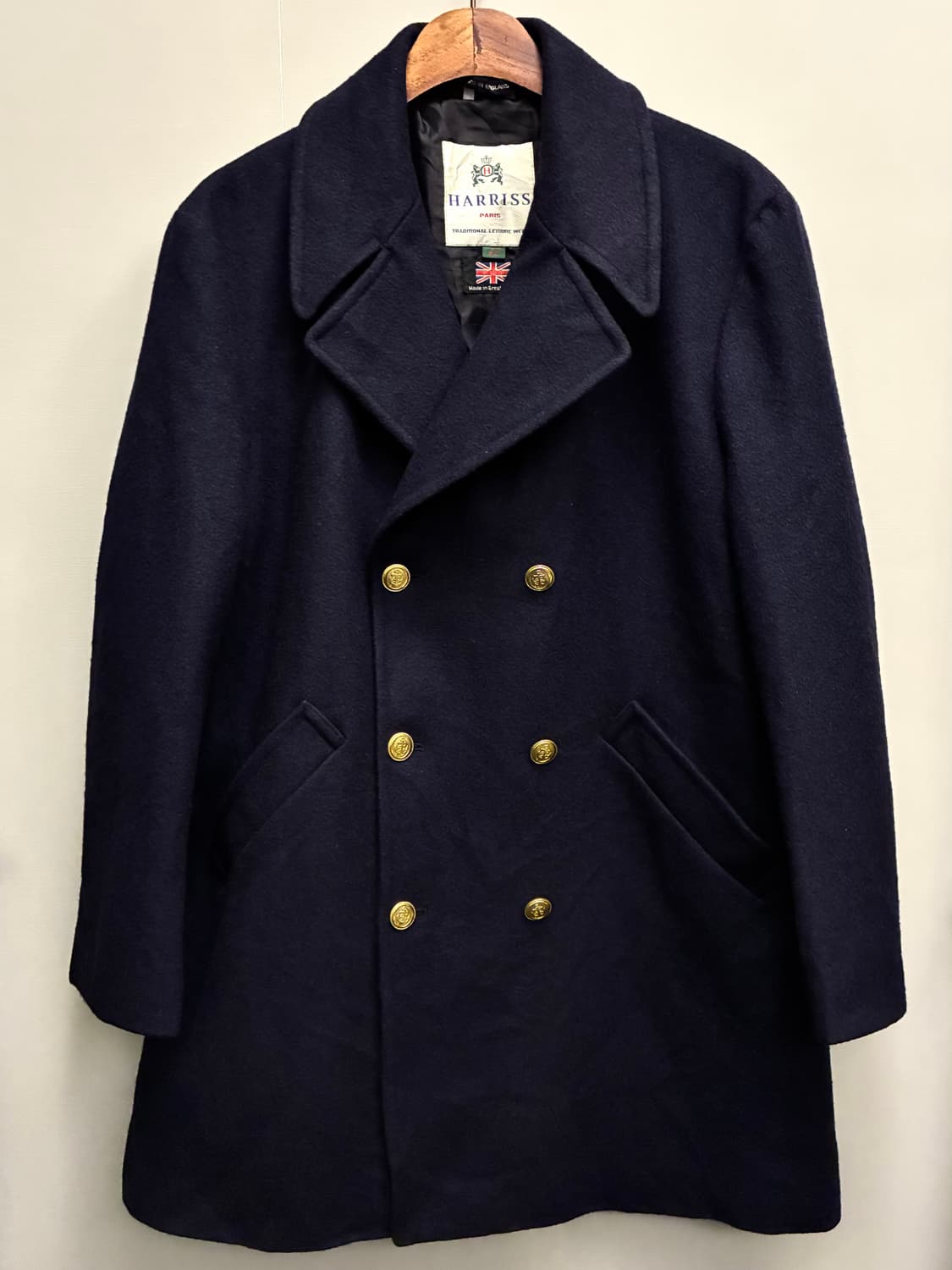(105)Harriss paris 해리스 울 금장 더블 브레스트 피코트 상품이미지1