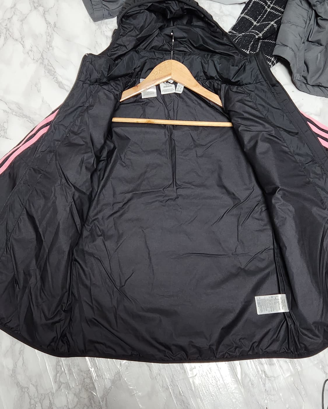 아디다스 삼선 검핑 경량 점퍼 후드 자켓 상품이미지6