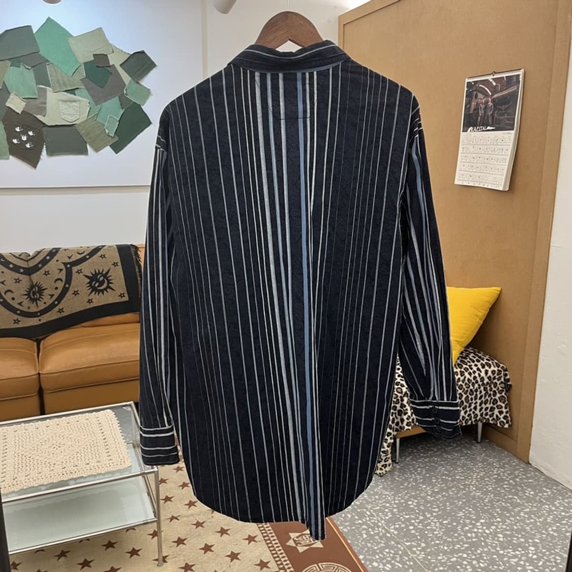 할리 데이비슨 에스닉 펑크 페이즐리 스트라이프 셔츠 L C10213 상품이미지4