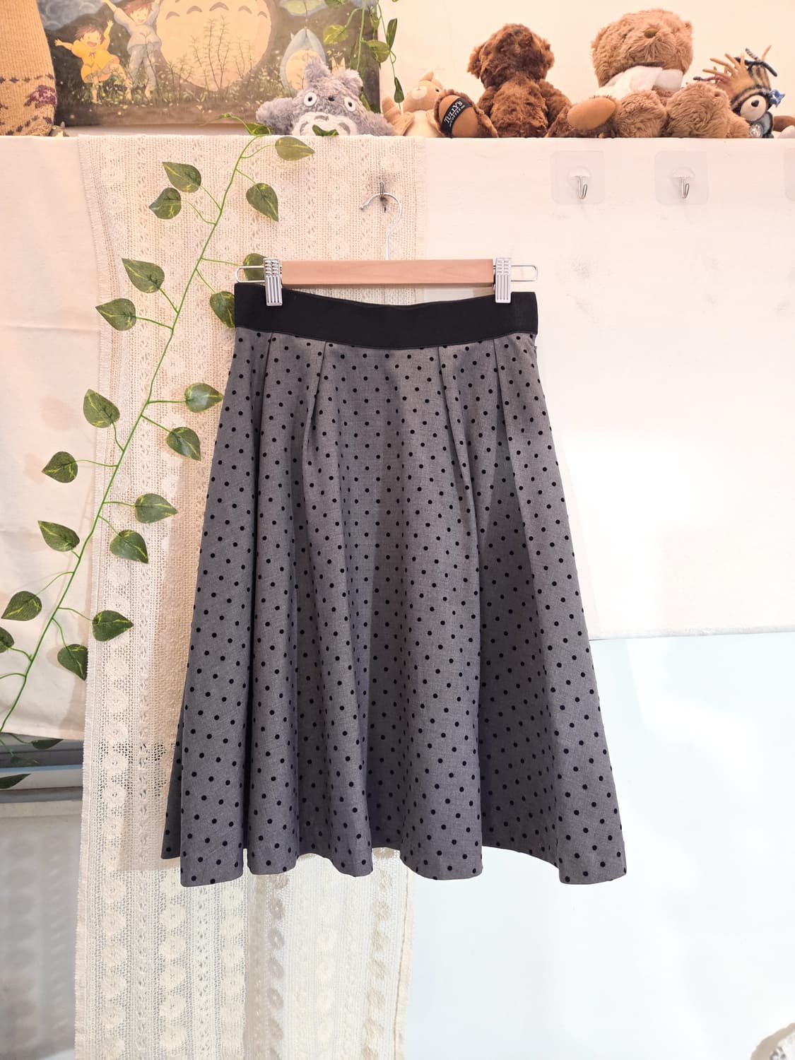 도트 미디 스커트 상품이미지1
