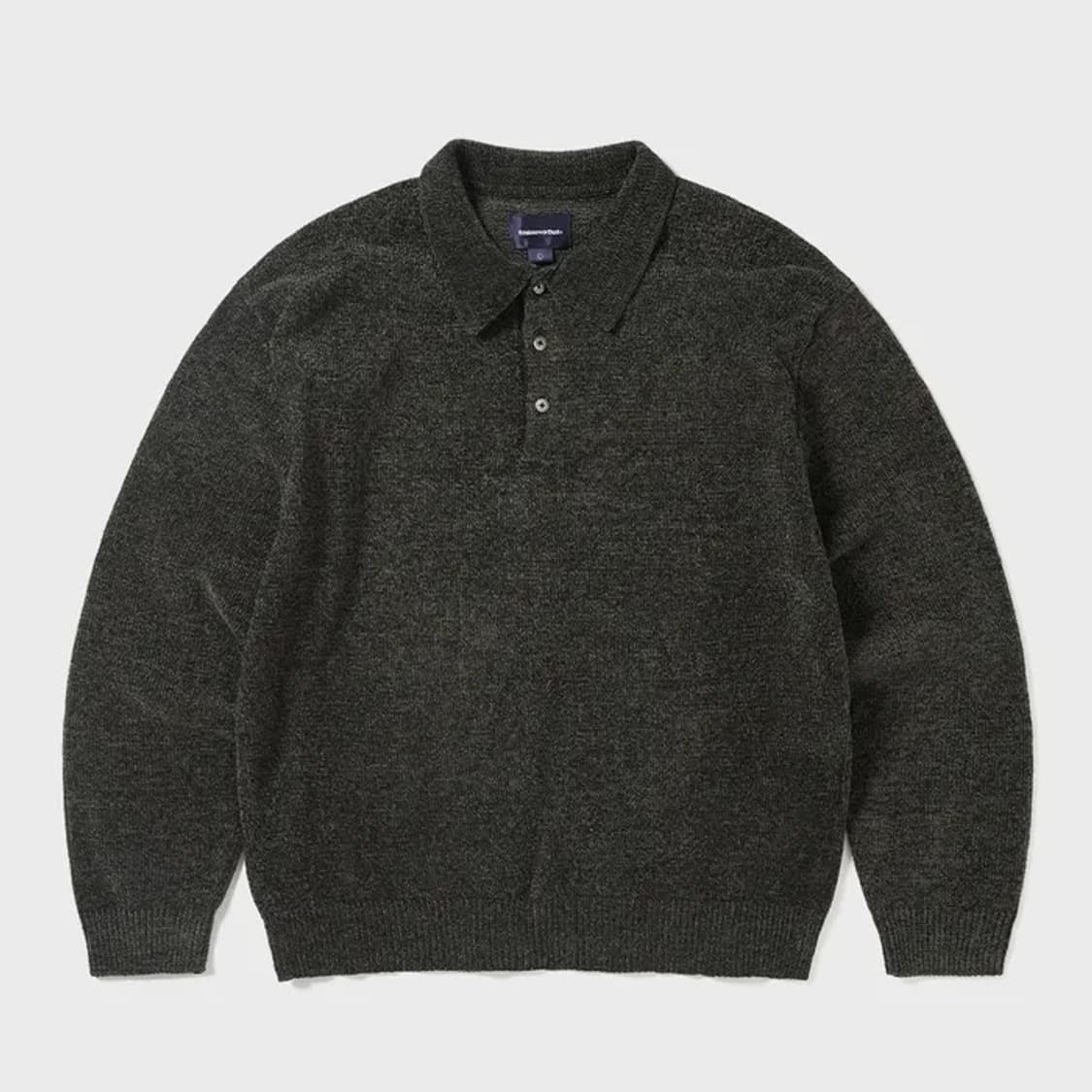 디스이즈네버댓 벨벳 폴로 니트 블랙 상품이미지1