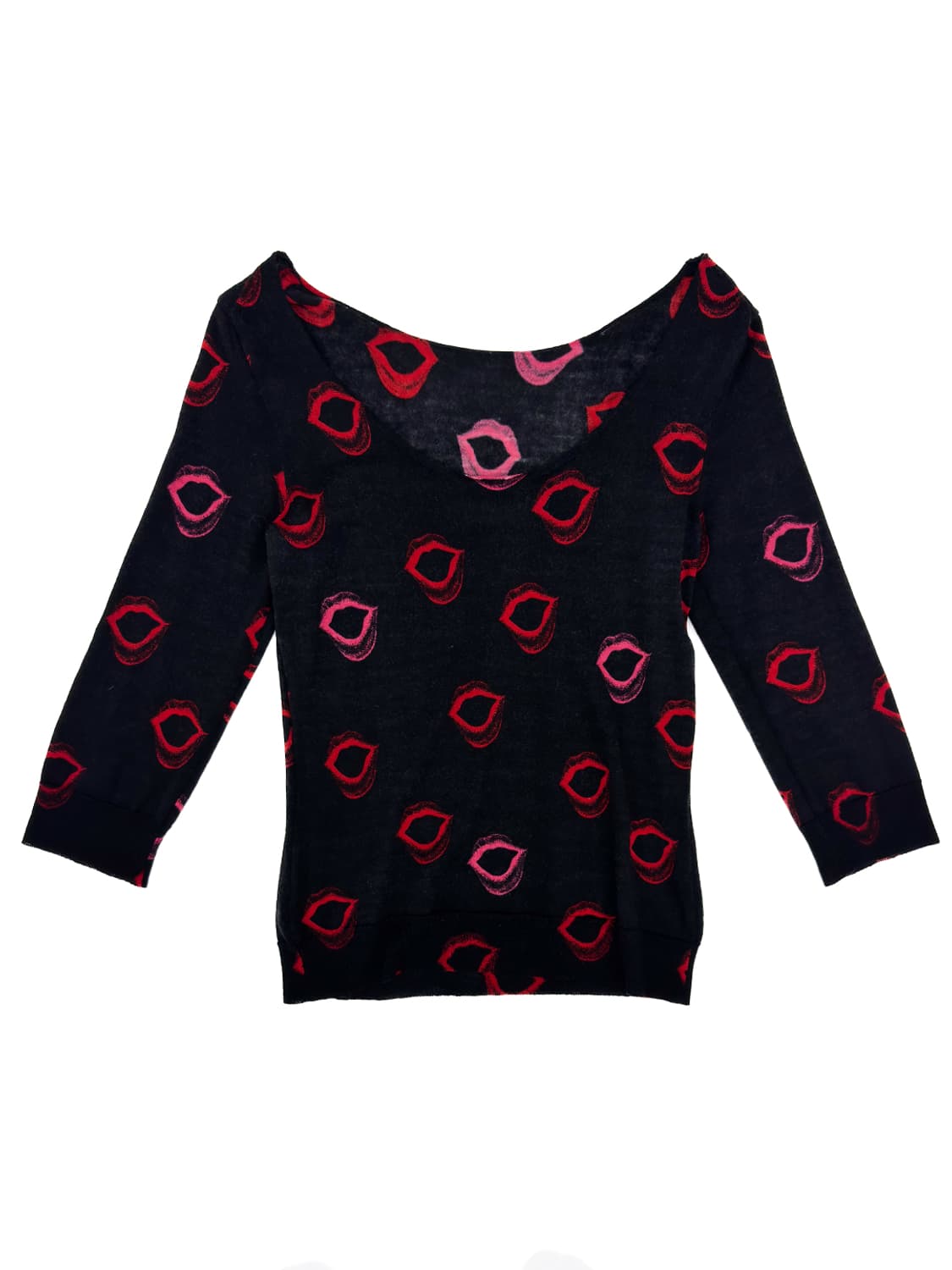 Lip Print Sheer Knit Top/ S 상품이미지2