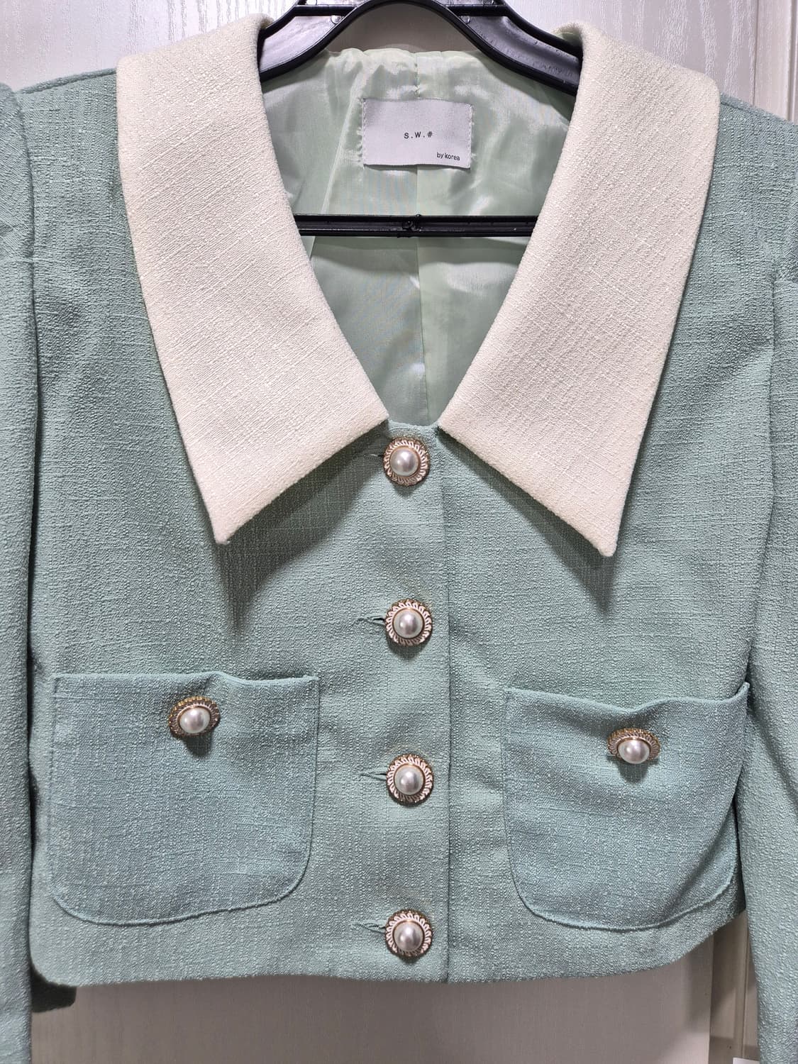 (세일)(새상품)Chlone 민트 트위드 셋업 스커트 상품이미지4