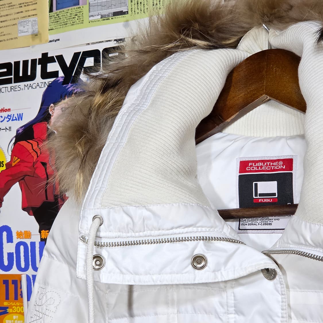 후부 덕다운 라쿤 퍼 화이트 퍼패딩 상품이미지3