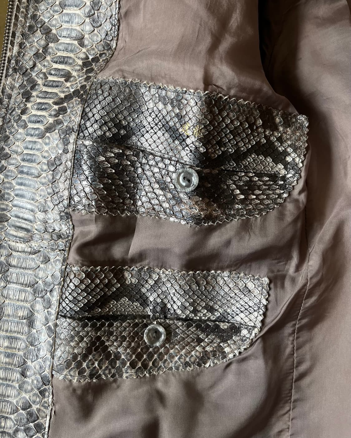 Reticulated Python Skin Leather Jacket 상품이미지7