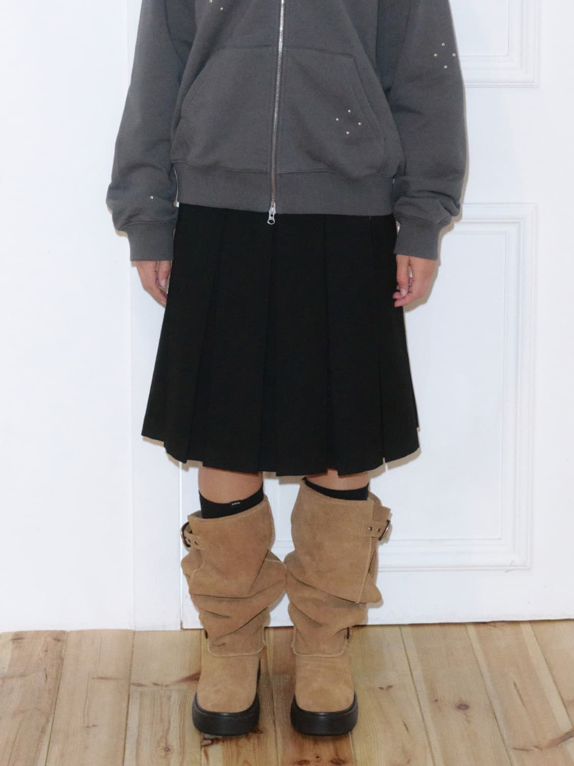 기호 X 기준 Furven 롱 부츠 베이지 상품이미지2