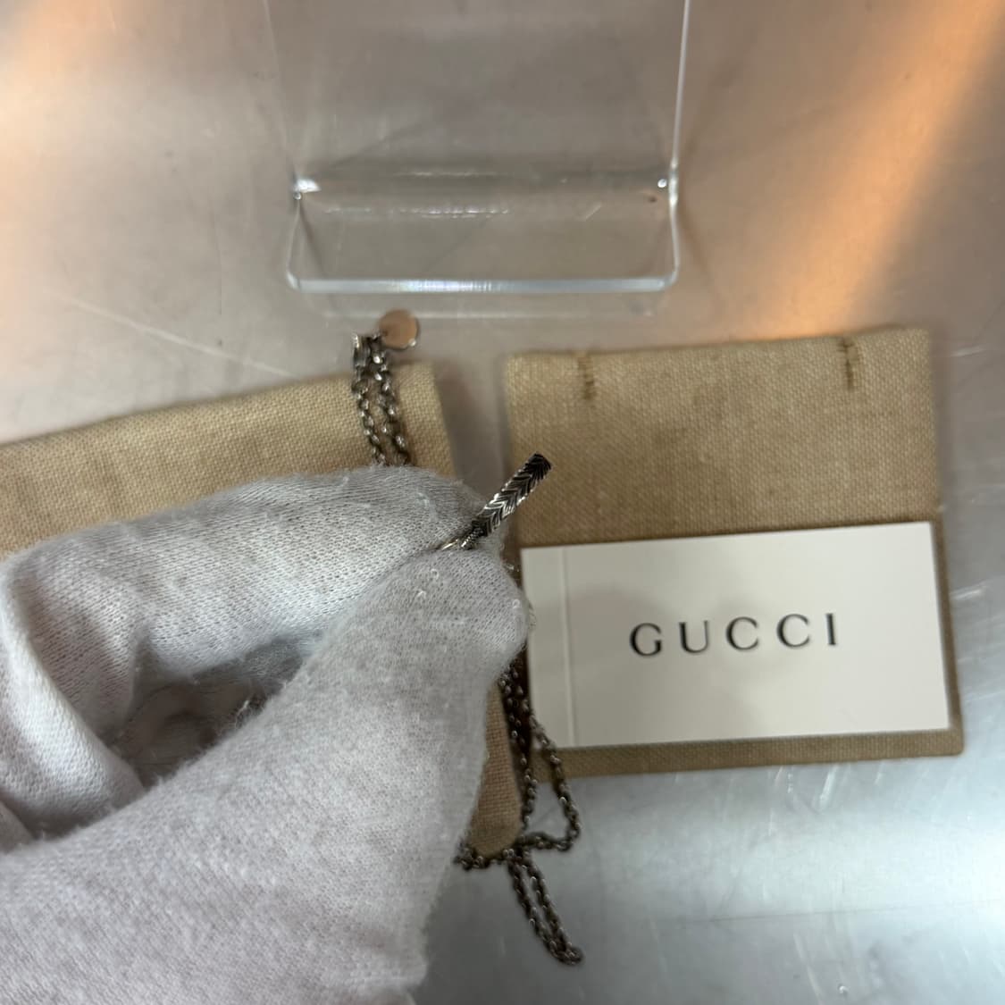 [리오브전포점] 구찌 GG 인터로킹 실버 펜던트 목걸이 상품이미지3