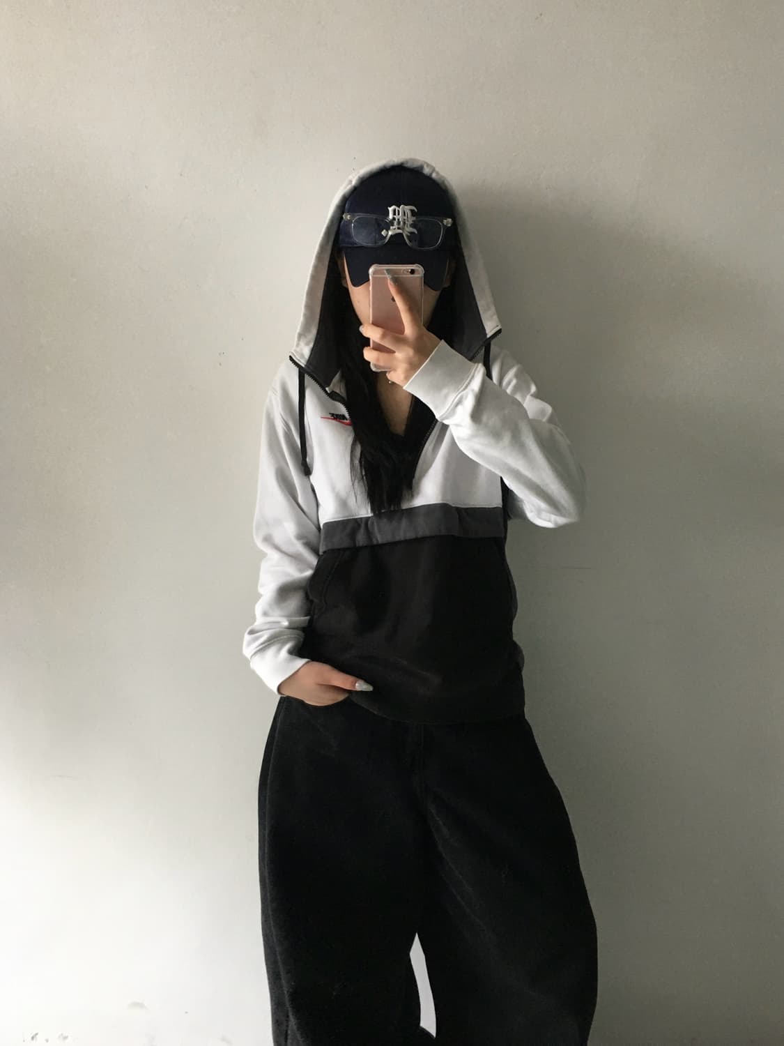 나이키 배색 후드 반집업 상품이미지1