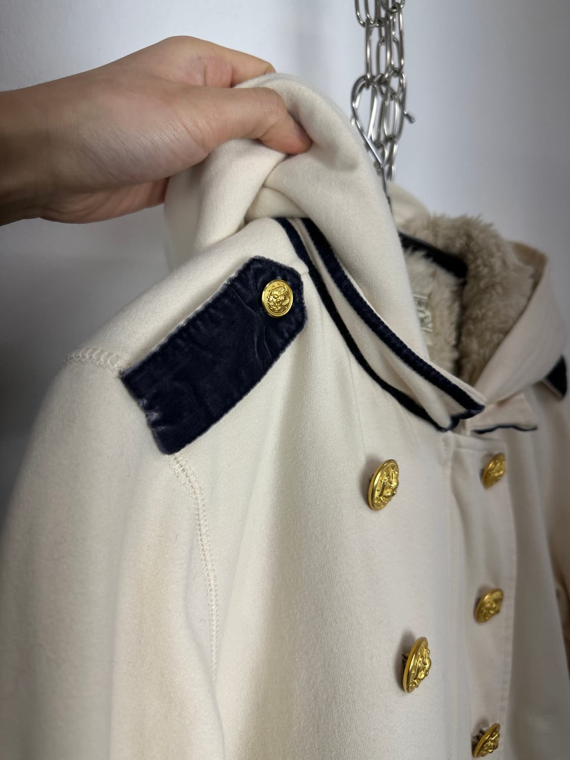 POLO 00s Napoleon velour trimming hoodie 상품이미지5