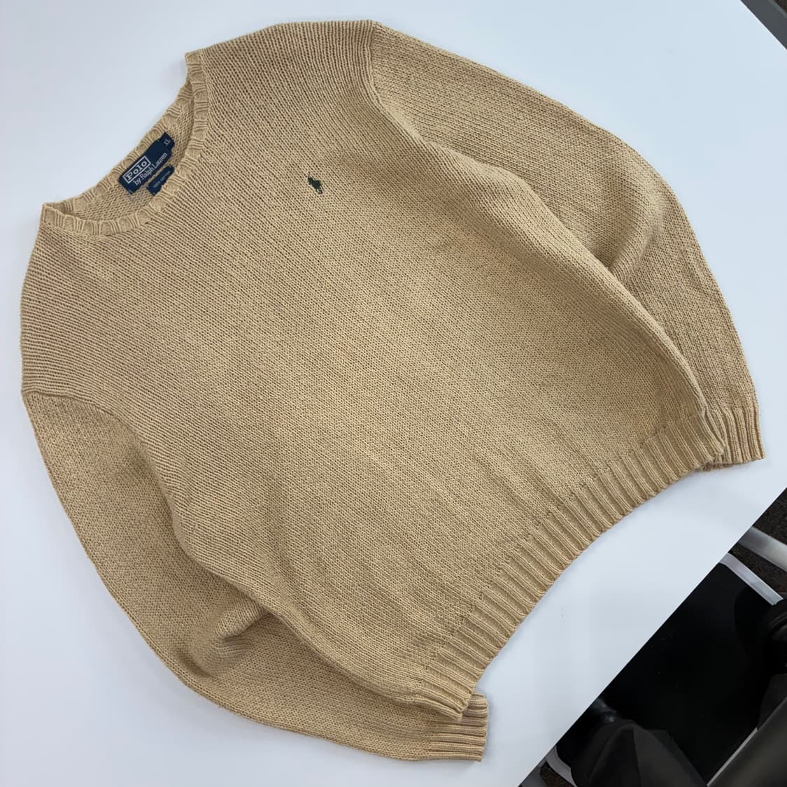 Polo 폴로 랄프로렌 베이지 코튼 라운드 니트 상품이미지2