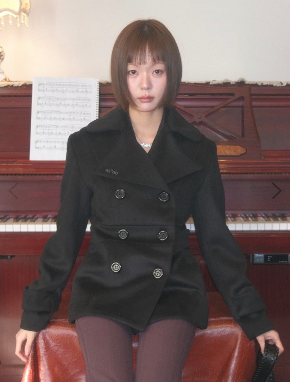 애즈온 foy button short coat 상품이미지1