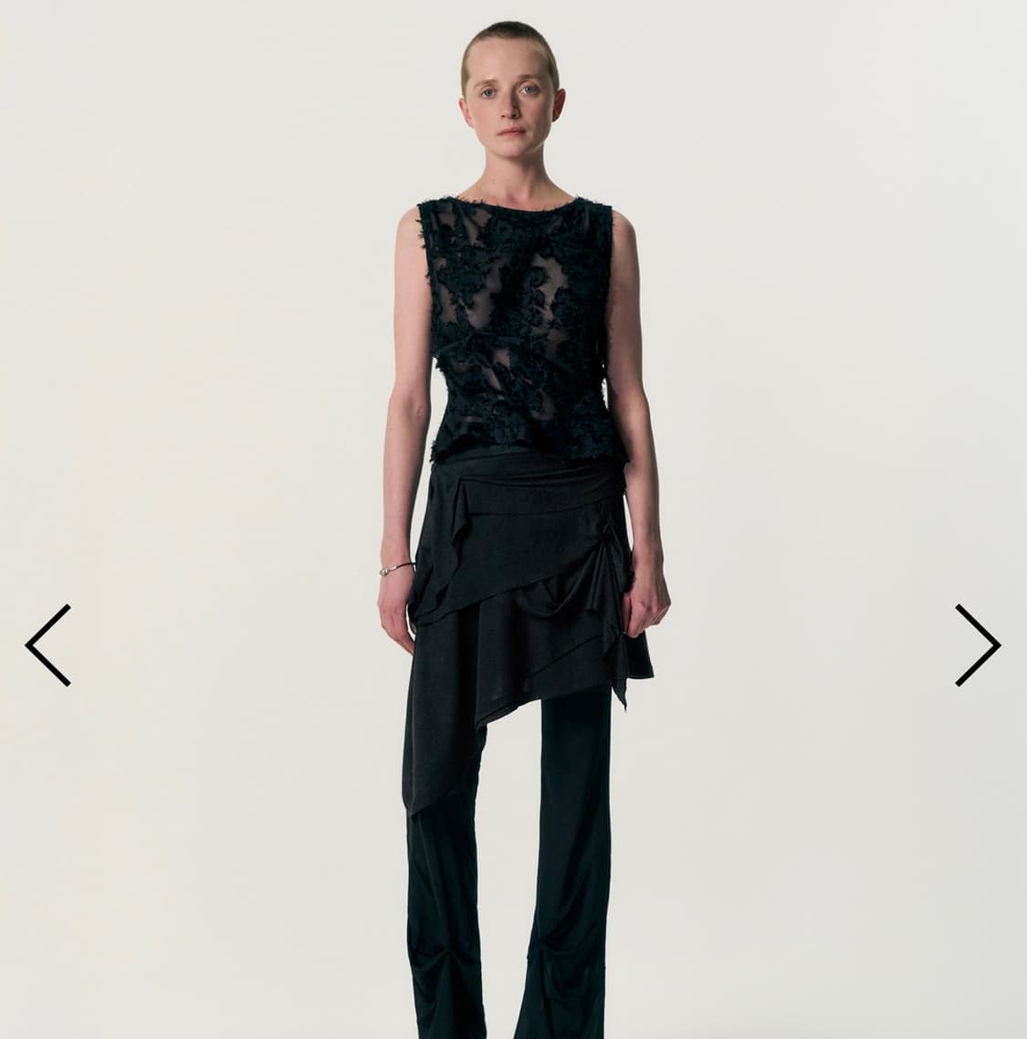 킴지수 Pinched Sleeveless_SHEER BLACK 상품이미지4