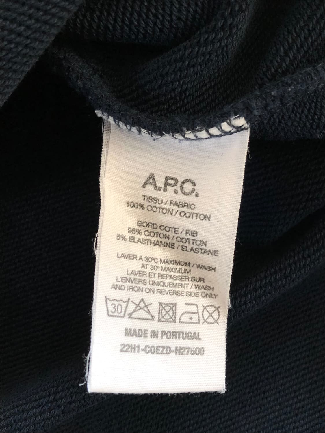 A.P.C 아페쎄 네이비컬러 로고 맨투맨 상품이미지7