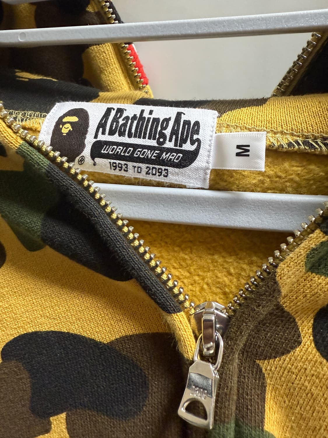 베이프 퍼스트 카모 샤크 풀 집 후드집업 옐로우 (M) 상품이미지3