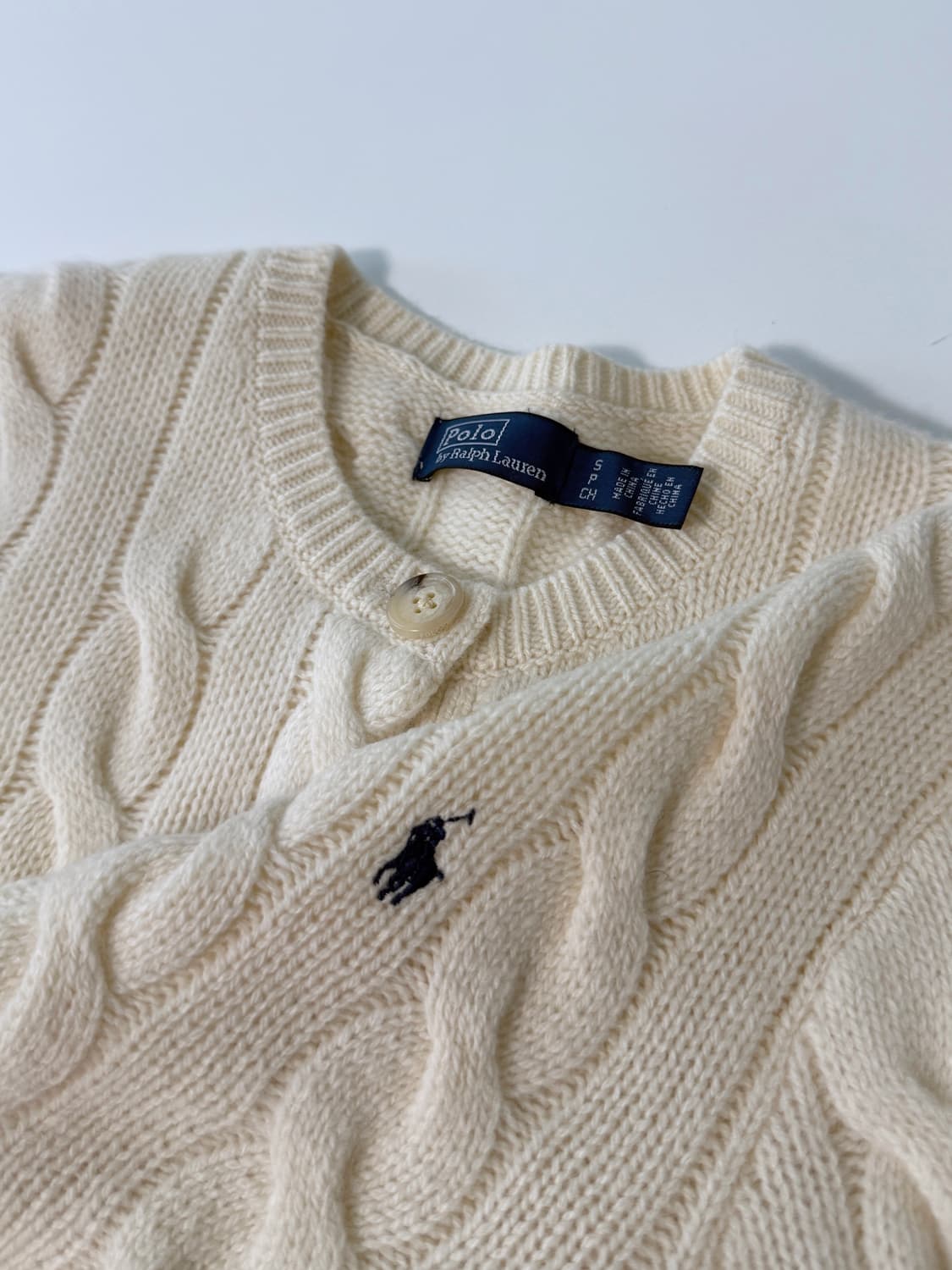 폴로 랄프로렌 신형 QR 캐시미어 울 아이보리 가디건 상품이미지4