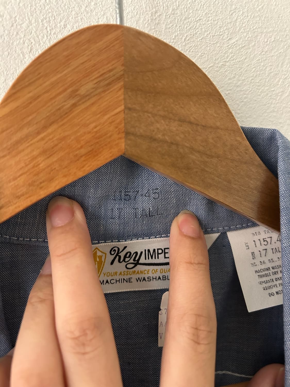 80's vtg Key imperial Chambray Blue shir 상품이미지4