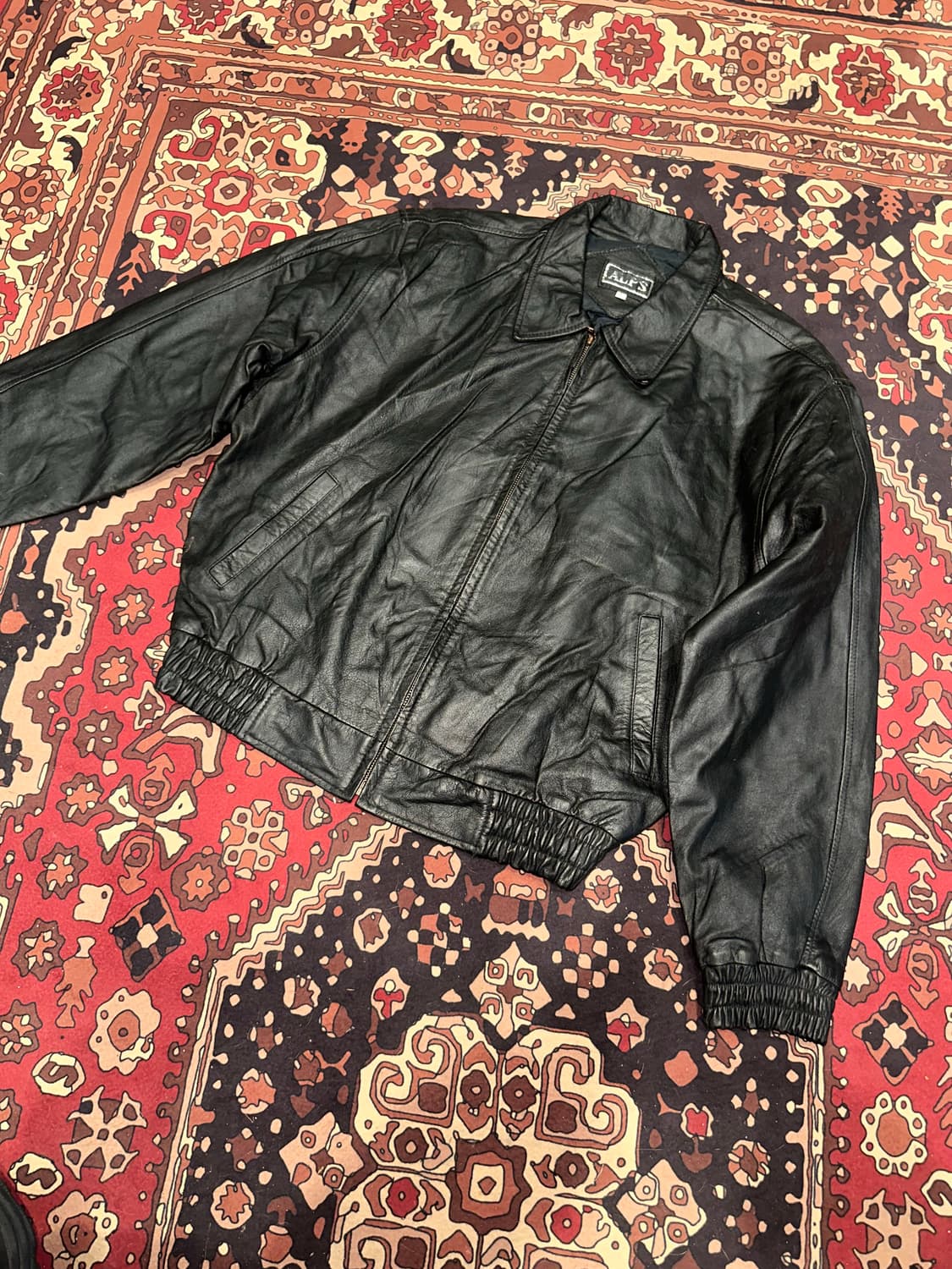 ( L-XL ) 봄버자켓 푸퍼자켓 레더자켓 항공점퍼 빈티지가죽자켓 상품이미지6