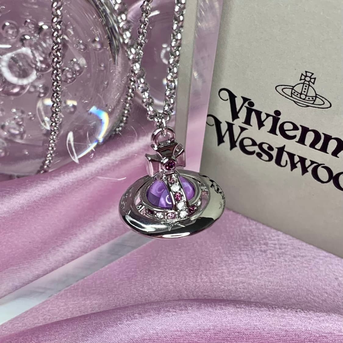 비비안웨스트우드 아카이브 크리스탈 자수정 orb팬던트 목걸이 (새상품) 상품이미지2