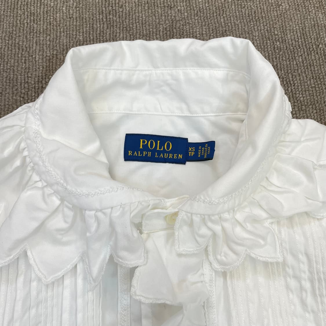 polo 랄프로렌 우먼스 프릴 러플 화이트 블라우스 셔츠  상품이미지2