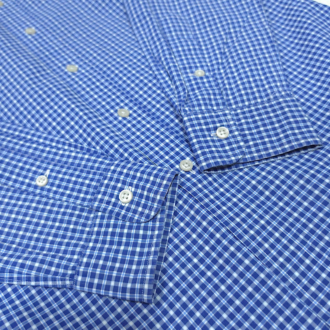 [M] 폴로 블루 깅엄체크 슬림핏 코튼 긴팔셔츠 상품이미지6