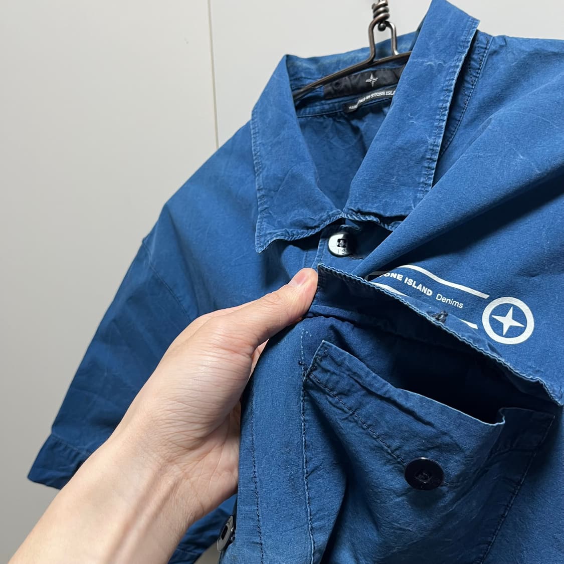 00s 스톤아일랜드 데님 가먼트다잉 워크셔츠 상품이미지7