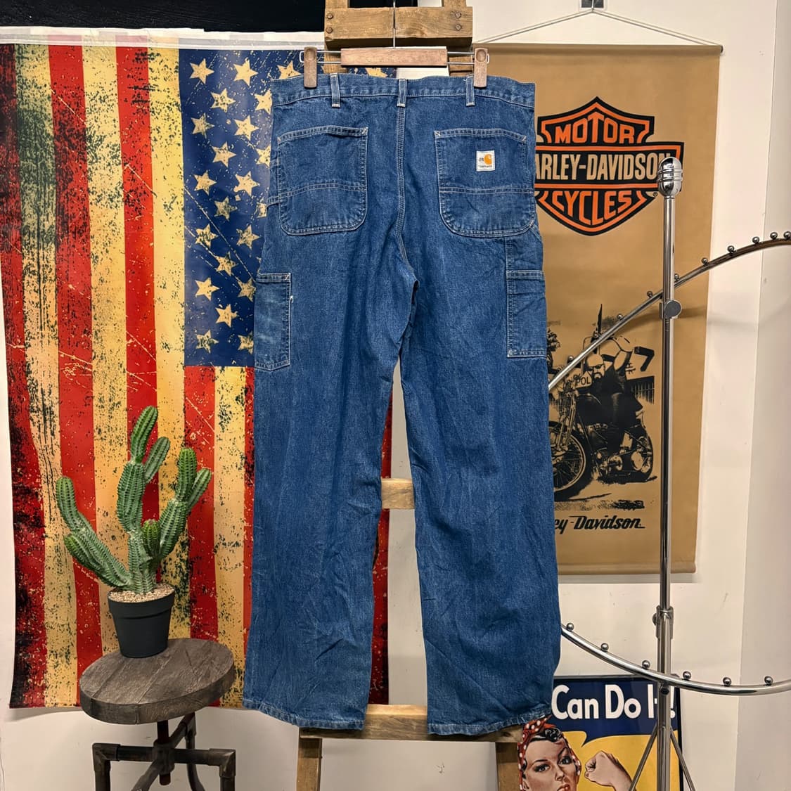 칼하트 FR 방염 리얼워크 와이드핏 카펜터 데님팬츠 N379 상품이미지2