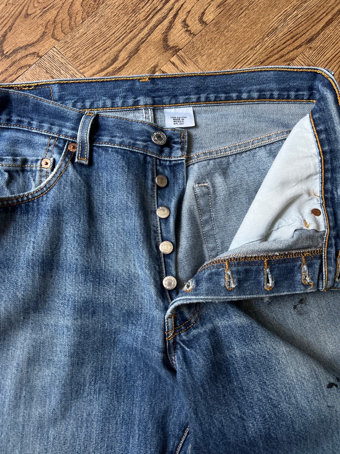 [34]00's 리바이스 501 더티 페이딩 스트레이트 데님 팬츠 상품이미지3