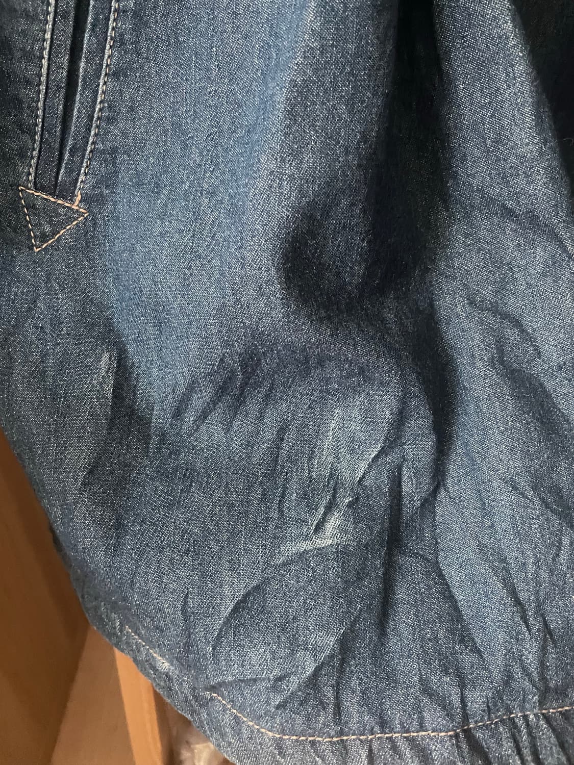 모리걸 빈티지 데님 퍼 후드떡볶이 자켓 💙🤎 상품이미지4