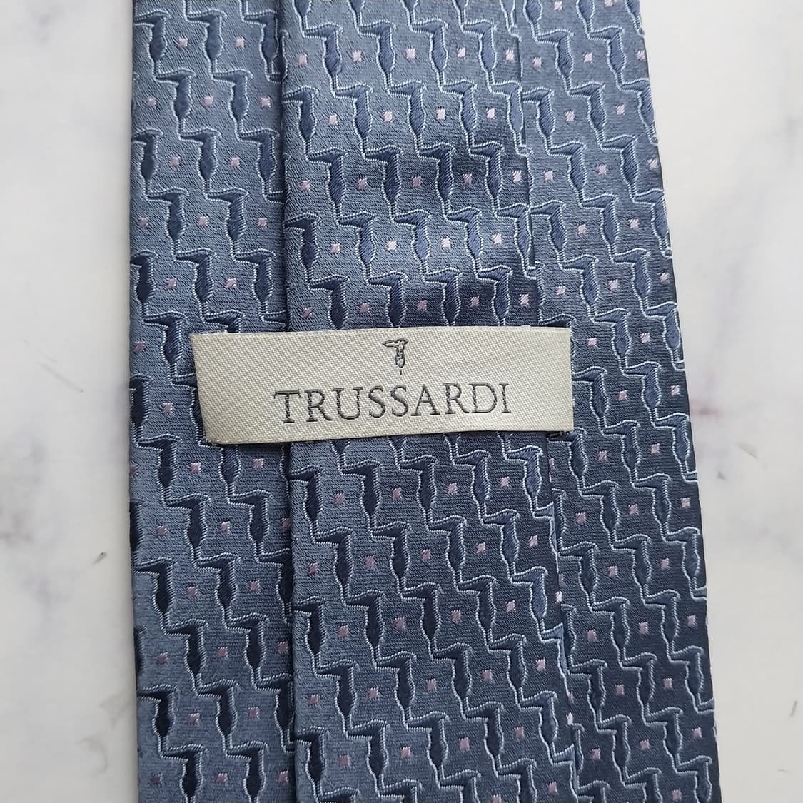 트루사르디 실크 블루 패턴 넥타이 9.3cm A~B등급 K2246
 상품이미지8