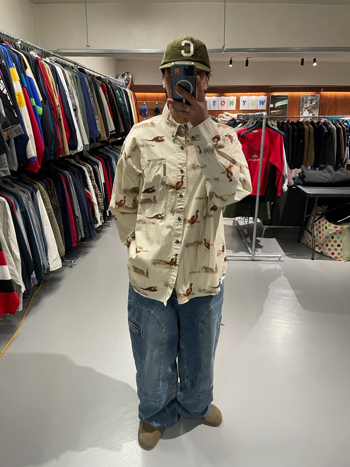 컬럼비아 오리 패턴 헌팅 셔츠 상품이미지1