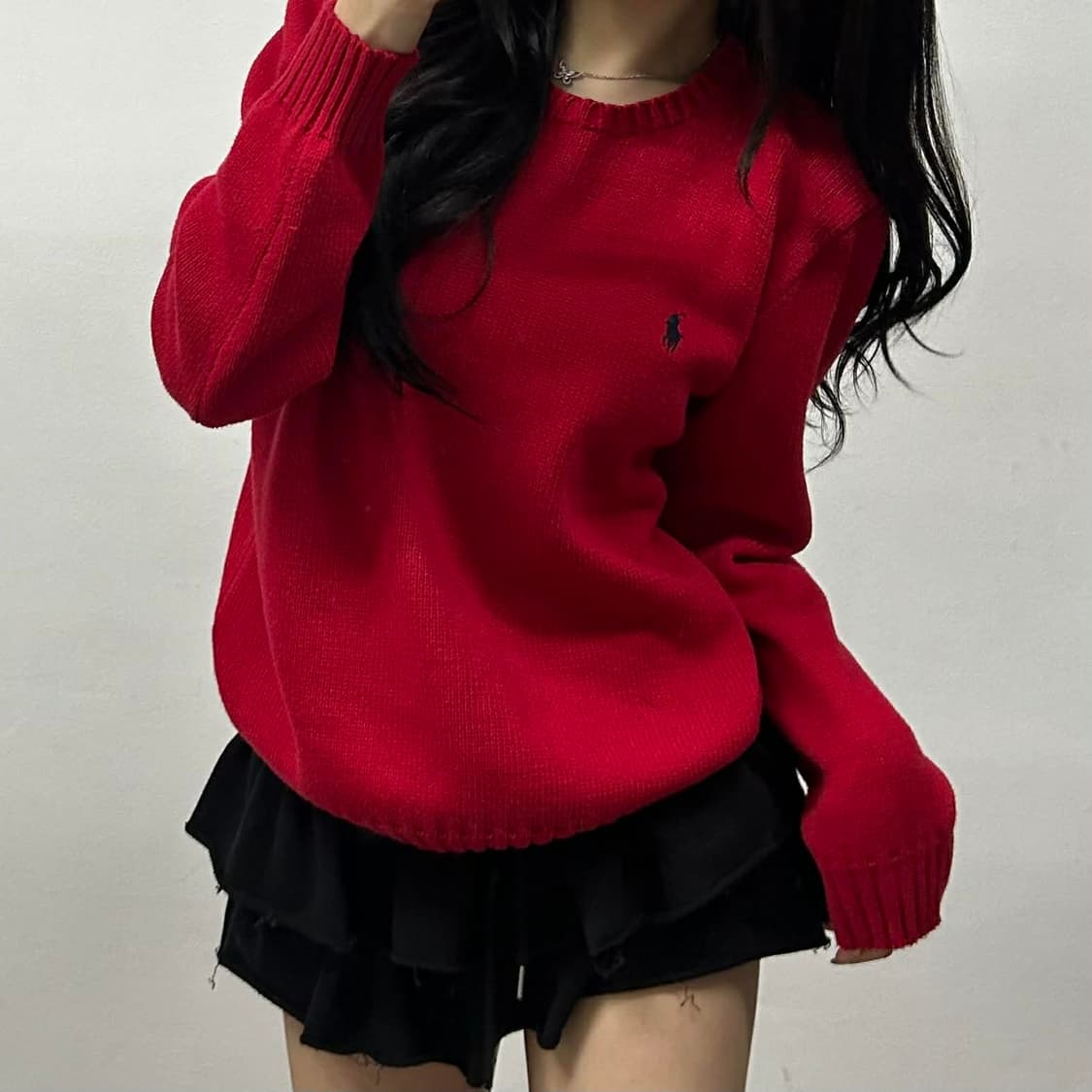 폴로 랄프로렌 신형 라벨 코튼 크루넥 니트(M) 상품이미지3