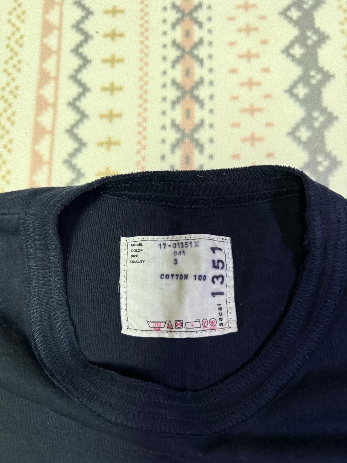 3사이즈 사카이 블랙-다크네이비 반팔 상품이미지3