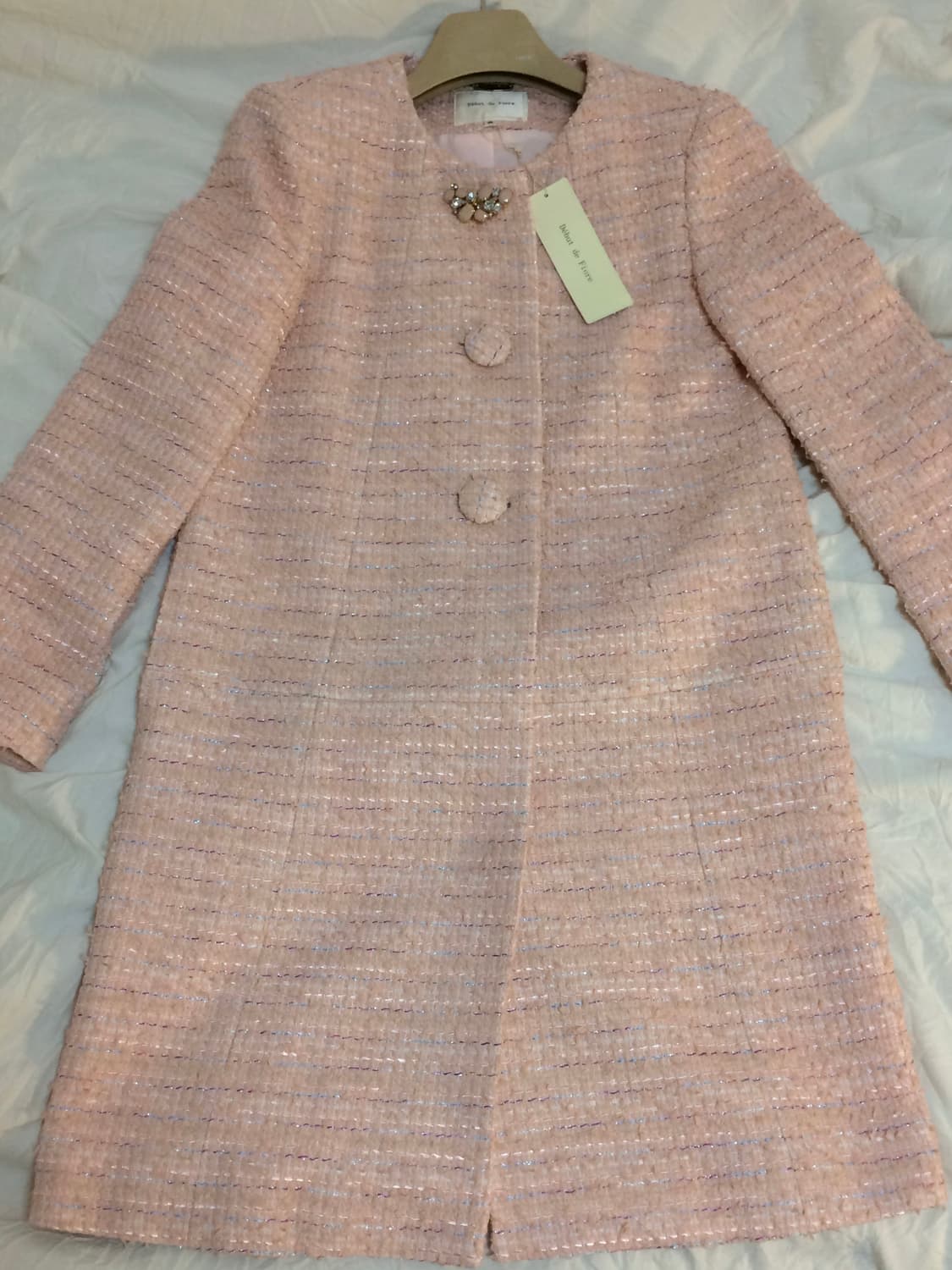 실연쇼콜라티에 사에코 코트 이시하라사토미 핑크 트위드 코트 [새상품] 상품이미지4