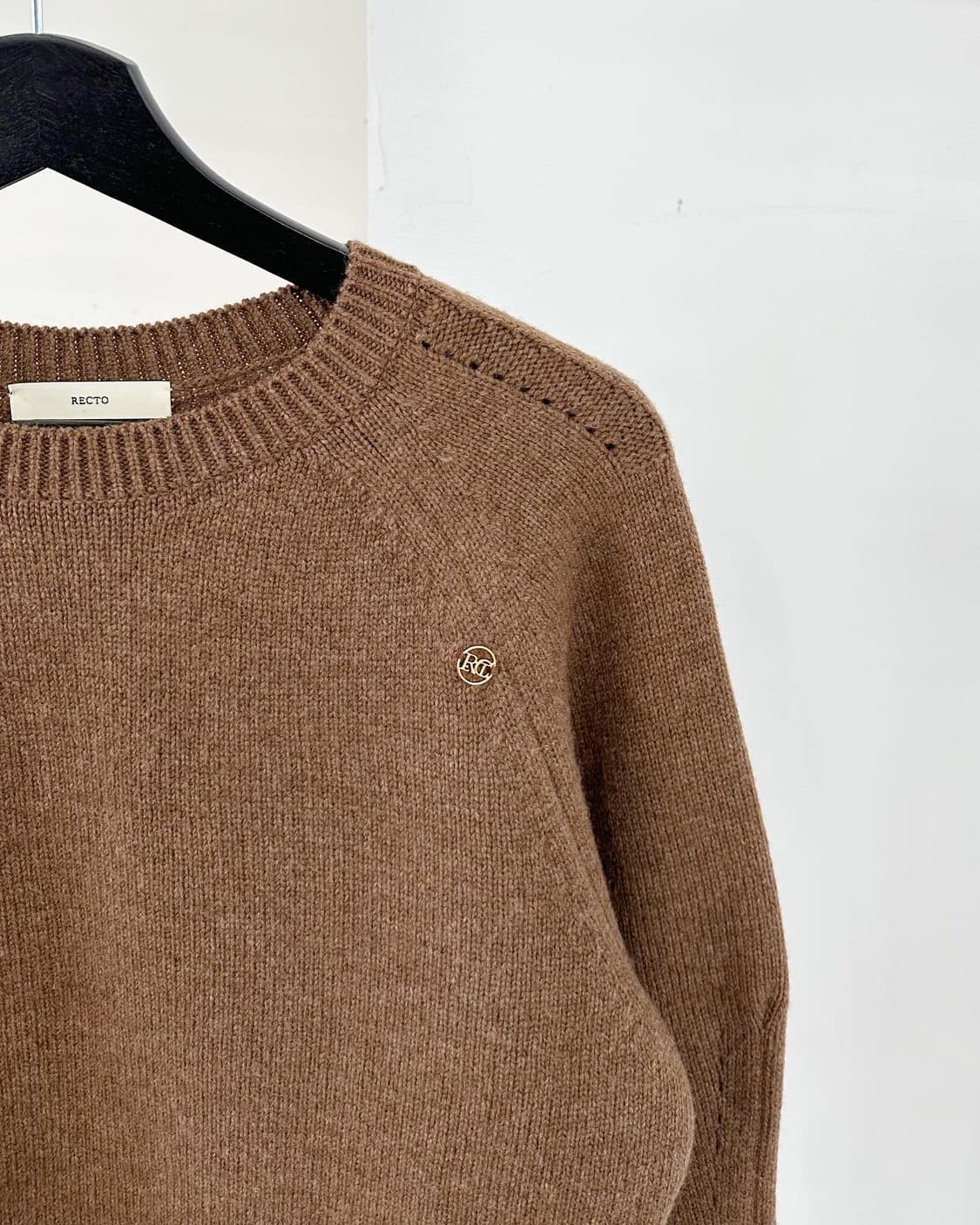 렉토 브라운 금장 메리노울 니트  상품이미지4