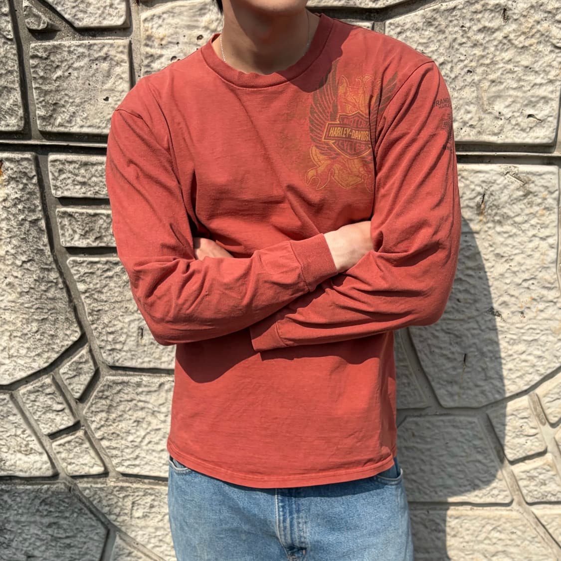 할리데이비슨 빈티지 백로고 롱슬리브  상품이미지2