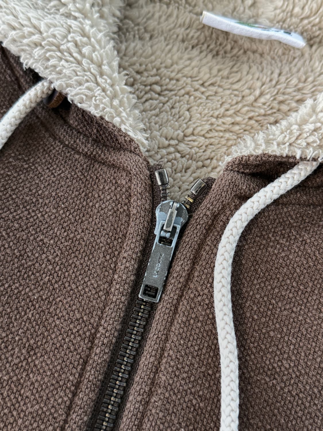 라코스테 루즈핏 브라운 양털라이닝 후드집업  상품이미지4