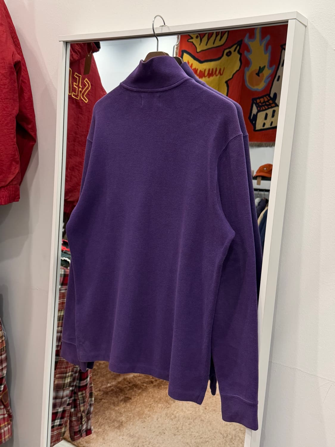 90s Polo RL 폴로 랄프로렌 하프넥 쿼터집업 니트 (purple) 상품이미지6