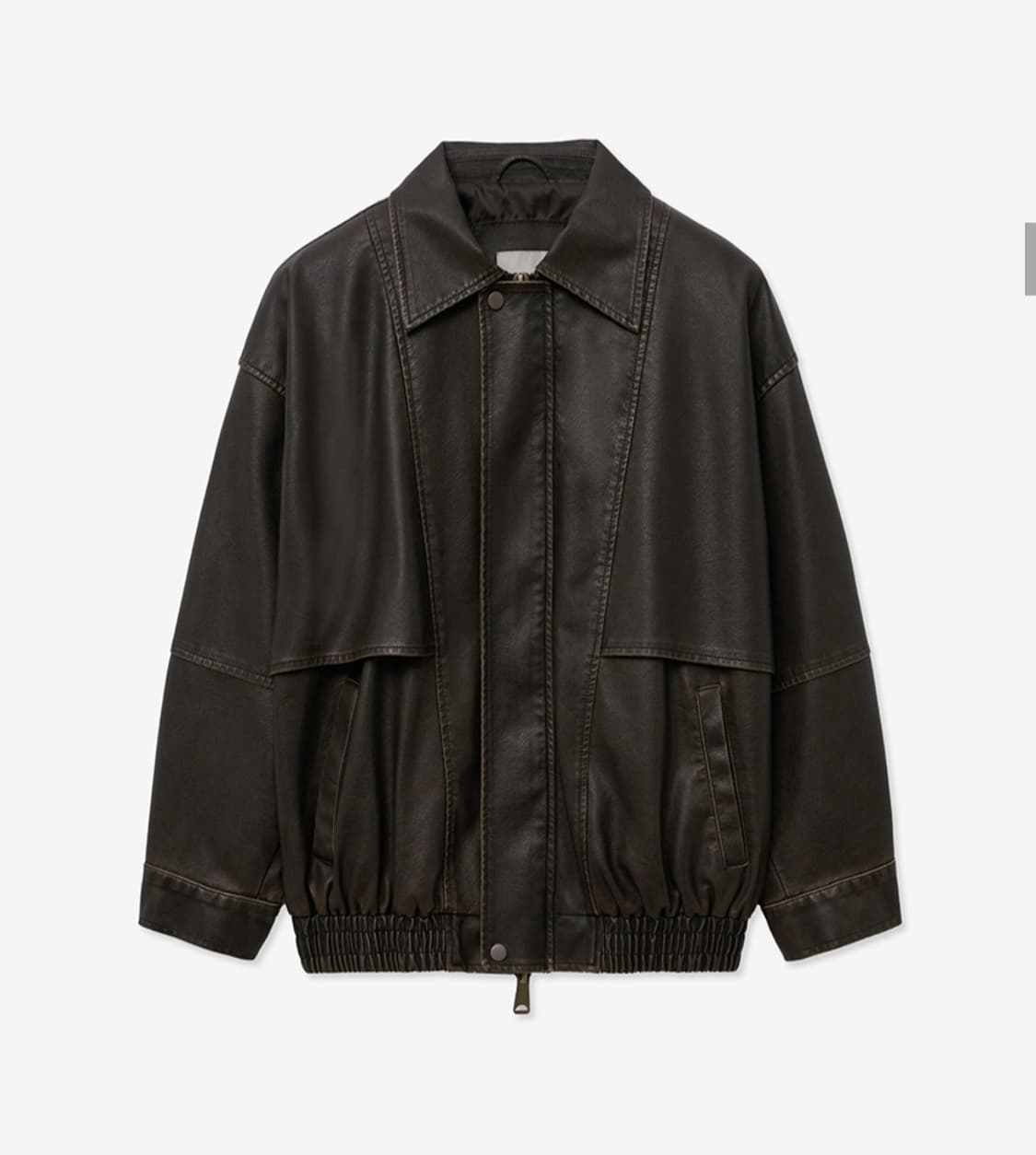 레이디볼륨 빈티지 레더 자켓 브라운 상품이미지2