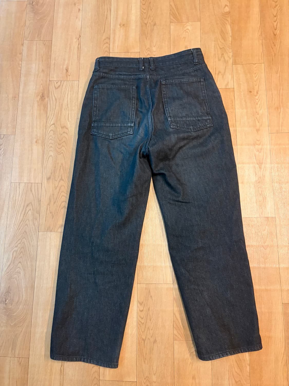 (2)러프사이드 드레이프 데님 블랙 상품이미지2