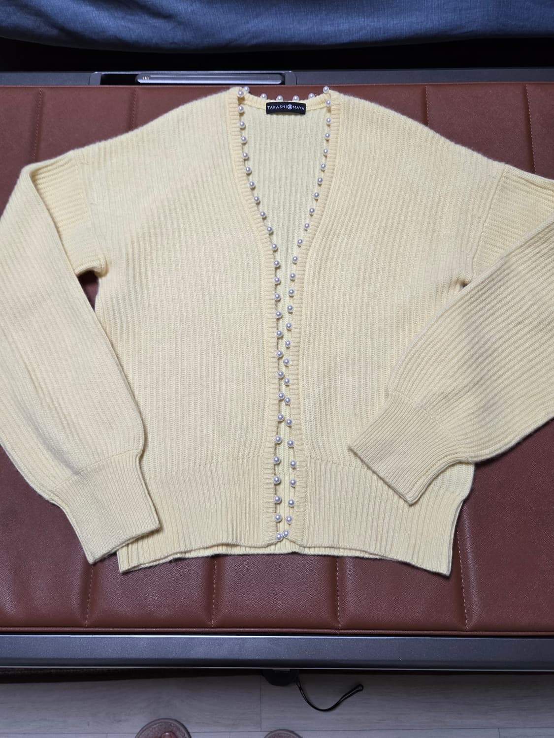 타카시마야 캐시미어 100% 리얼 진주 버튼 상품이미지4