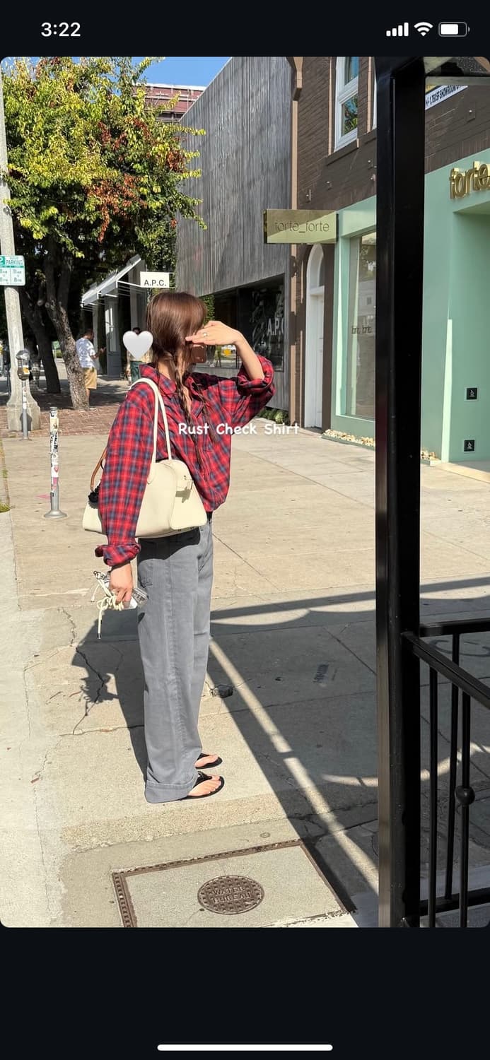 리본빛 러스트 체크 셔츠 Rust Check Shirt  상품이미지4