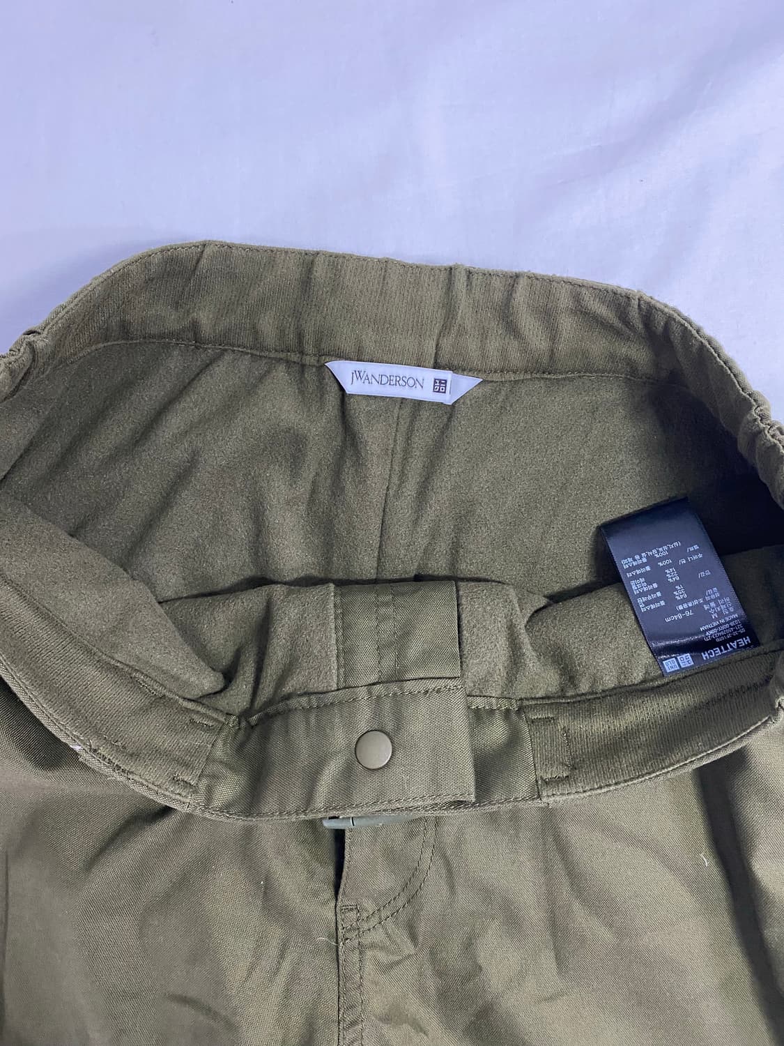 유니클로 jw앤더슨 카키 히트텍 벨트버클 팬츠 M 상품이미지6