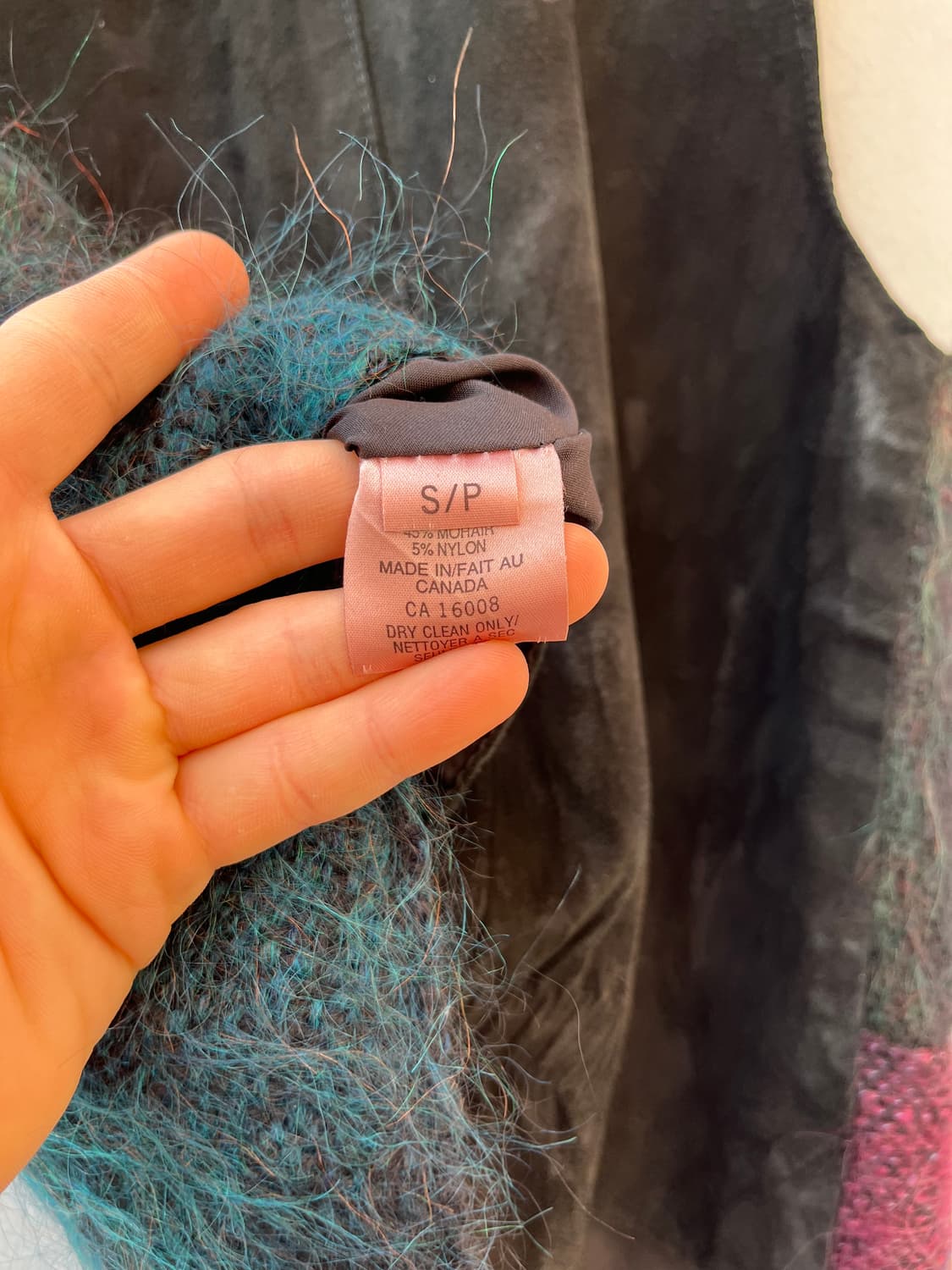 Vintage(Made in canada) 모헤어 레더 도킹 베스트  상품이미지6