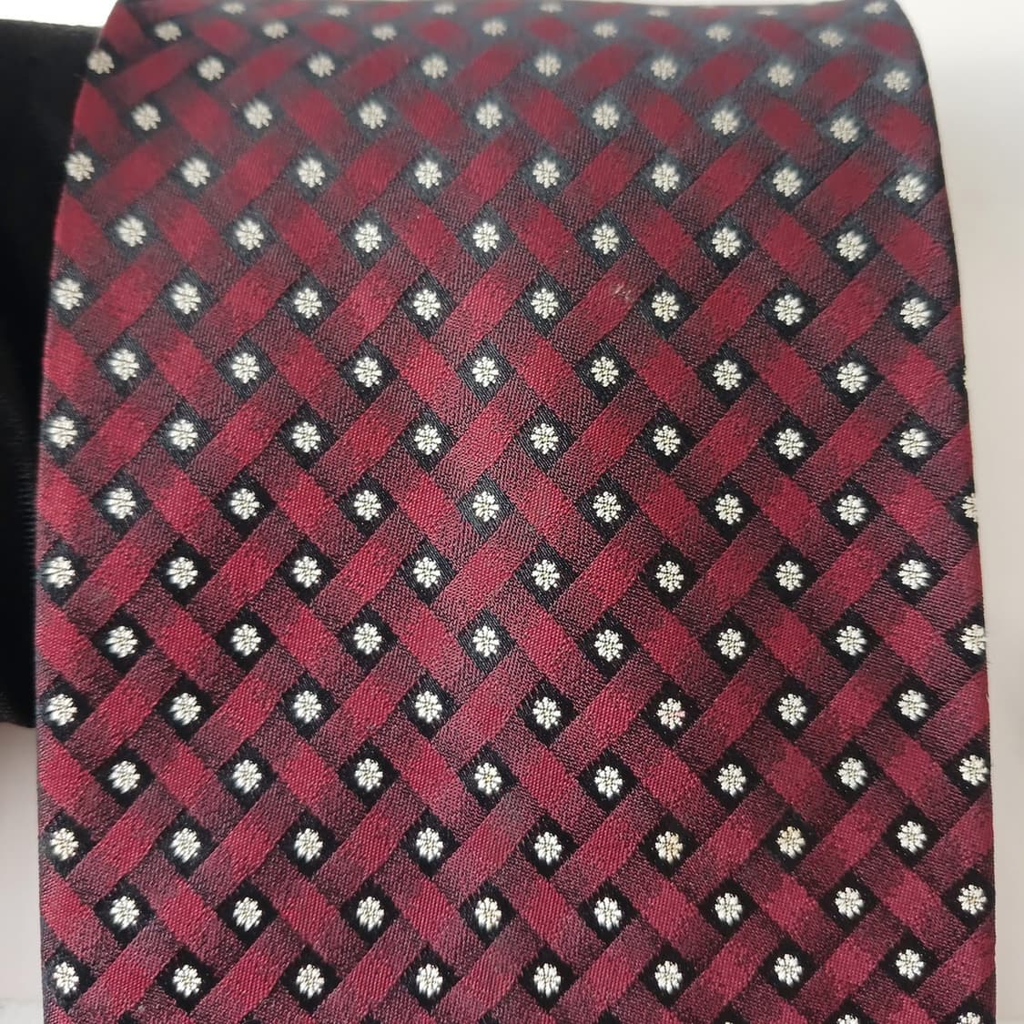 발렌시아가 실크 버건디 다이아 넥타이 9.5cm A~A+등급 A19000 상품이미지6