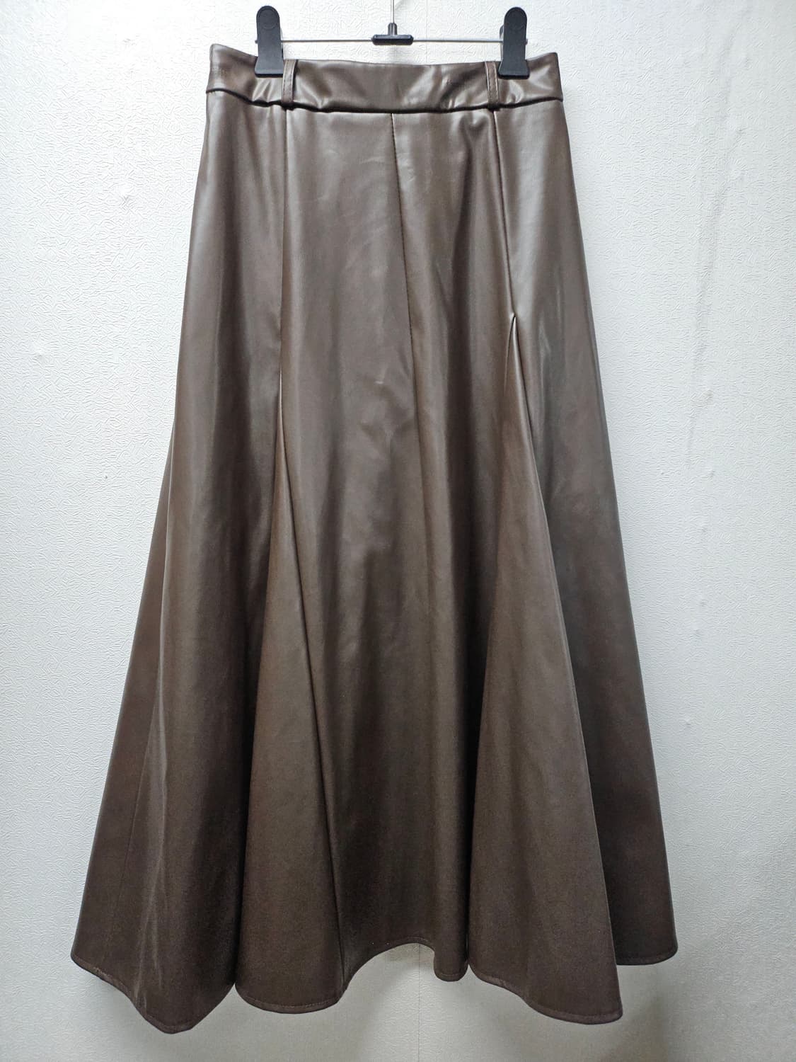 브라운 레더 A라인 롱 스커트  M 상품이미지1