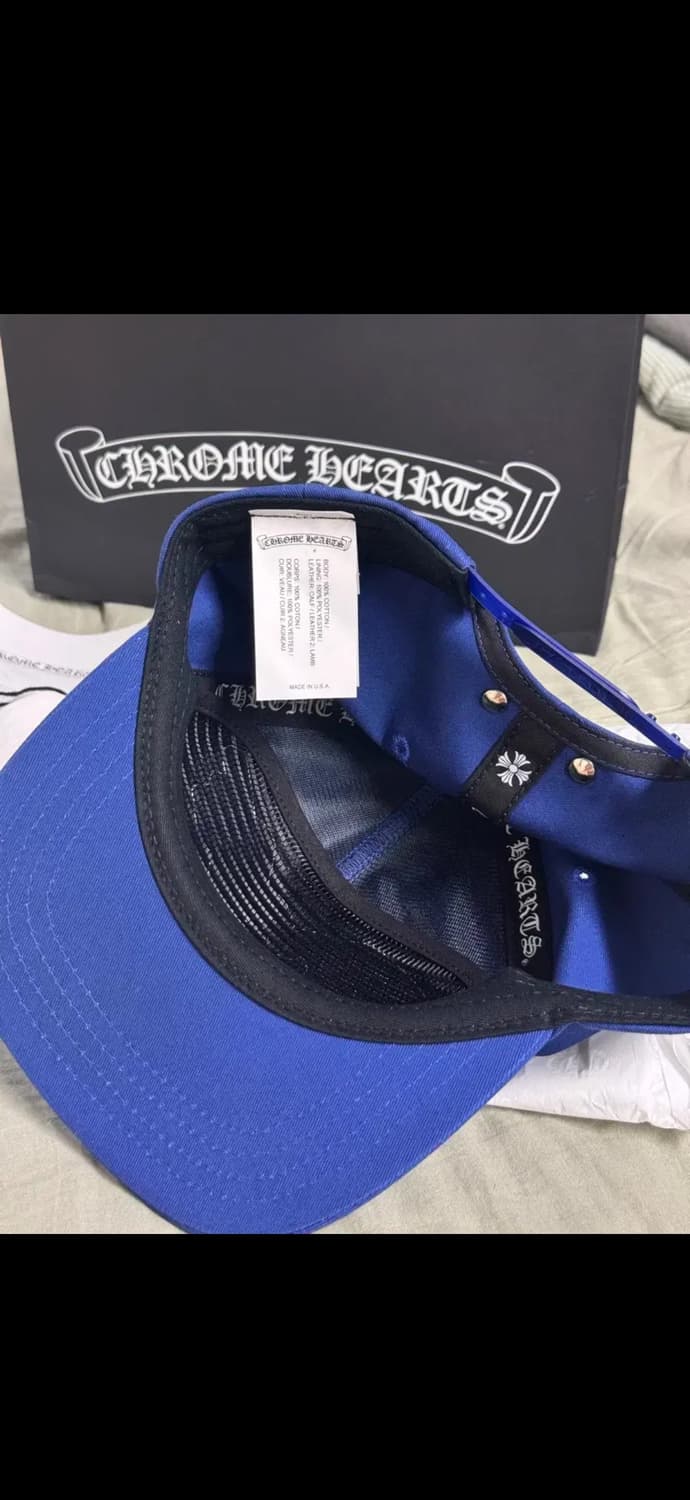 크롬하츠 매티보이 스페이스 레더 패치 볼캡 블루 상품이미지2