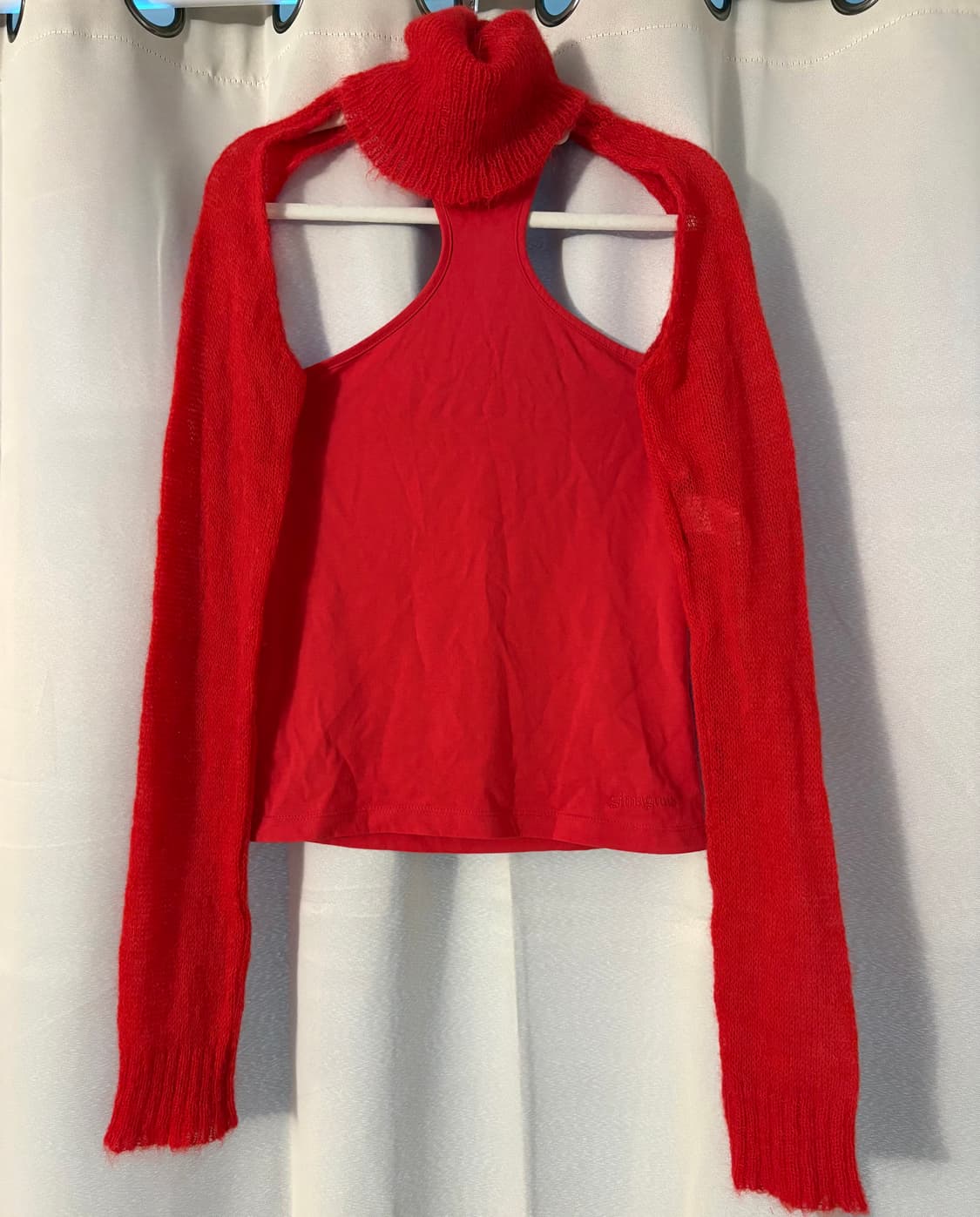 기마구아스 레드 홀터넥 탑 볼레로 세트 상품이미지1