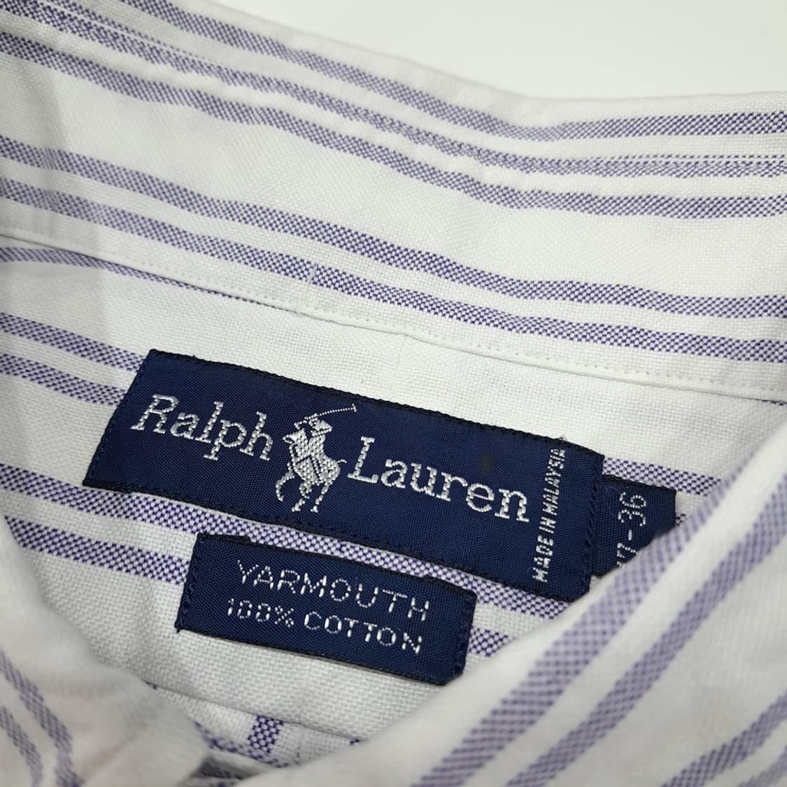 CL834 XL 폴로 90s 말레이시아판 모던스트라이프 퍼플 셔츠 남방 상품이미지3