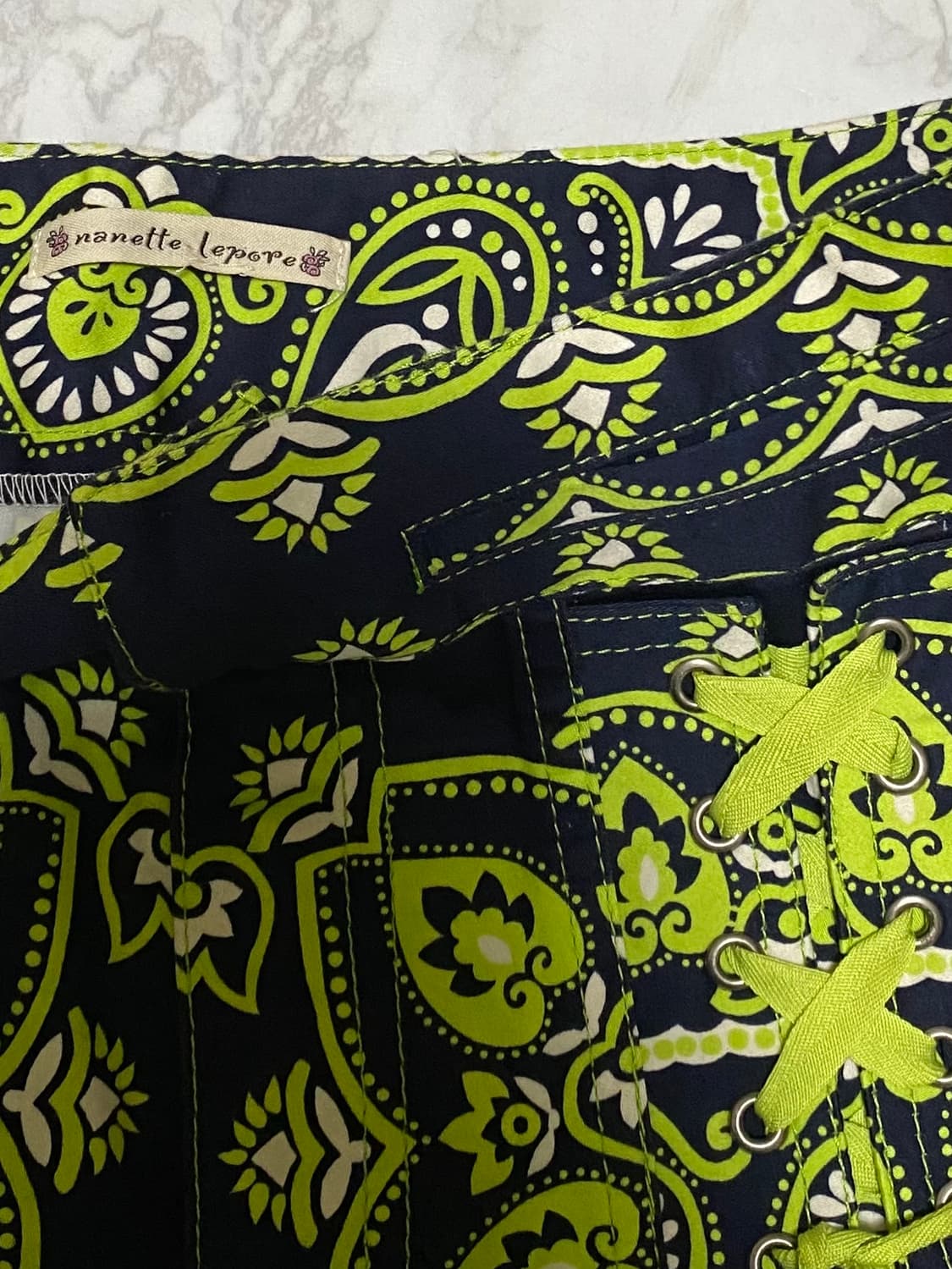 y2k 패턴 주름 빈티지 치마 여성 29인치 상품이미지4